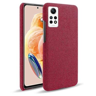Imagem de Capa para Xiaomi Redmi Note 12 Pro 4G,Capa desenhada em lona,Case Protetora Ultrafina com Empunhadura Macia,Design em Tecido Antichoque e Antiarranhões-Red