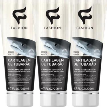 Imagem de Creme Massageador Fashion Cartilagem de Tubarão Bisnaga 200ml Kit 3 Un