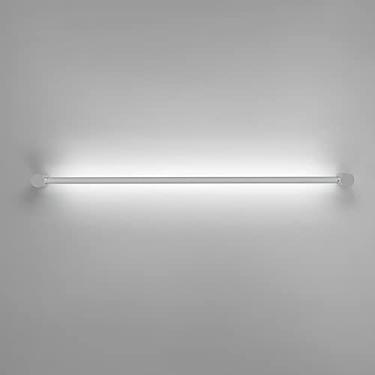 Imagem de Luminária de parede de tubo longo, luminária de parede de metal linear com cúpula de acrílico, arandela de parede com ajuste de rotação de 330°, luminárias de parede LED modernas - 31 W, luz