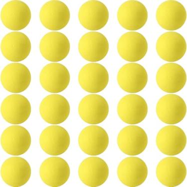 Imagem de kymqlyw 30 mini bolas amarelas de espuma macia – bolas de esponja leves para artesanato, lembrancinhas de festa de aniversário, enchimentos de saco, prêmios de carnaval, presentes de sala de aula