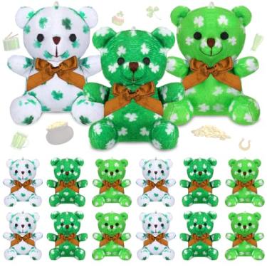 Imagem de Leyndo 18 Pcs St. Patrick's Day Animals Bears Gifts Mini Soft Stuffed Bears Bulk Small Cute Bear 4" for Adults Irish Party Favors Home Decoration