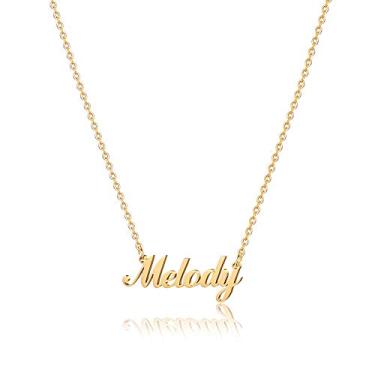Imagem de Colar personalizado com nome personalizado Hidepoo – Colar com pingente de nome personalizado de aço inoxidável, colar com nome de letra delicada e corrente de joias personalizadas para mulheres e meninas