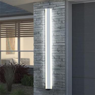 Imagem de Luminária de parede LED moderna para jardim, arandelas de parede brancas, faixa longa externa, IP65, à prova d'água, luz de parede interna, luzes decorativas para porta da frente, iluminação