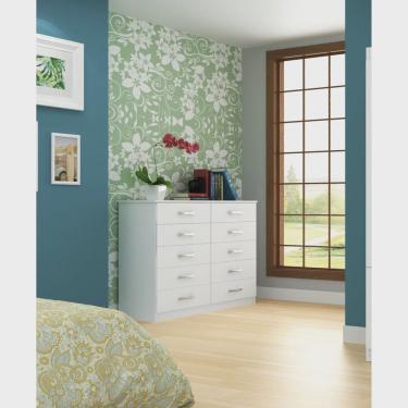 Imagem de Cômoda Infantil 10 Gavetas Austin Evidência Móveis Branco