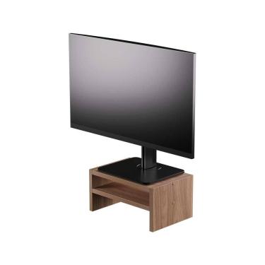 Imagem de Base Suporte para Monitor Apoio de Mesa Madeira Freijó