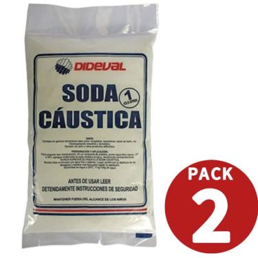 Imagem de Saco de pérolas de soda cáustica, pacote de 1 kg com 2 unidades