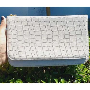Imagem de bolsa alça de corrente luxo croco - sennamodas, Nude