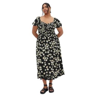 Imagem de City Chic Vestido feminino plus size - Emie franzido midi, Margarida, 46