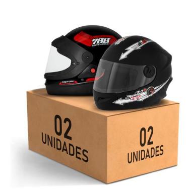 Imagem de Kit 2 Capacete Fechado Sport Moto 788 + Liberty 4 Kids Feminino Mascul