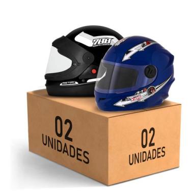 Imagem de Kit 2 Capacete Fechado Sport Moto 788 + Liberty 4 Kids Feminino Mascul
