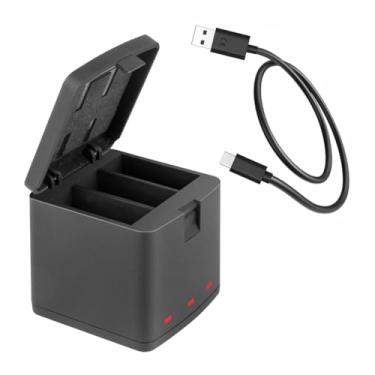 Imagem de MEUDOME Carregador de bateria para GoPro Hero 12 Hero 11 Hero 10 Hero 9, estojo de carregamento USB triplo com cabo tipo C para acessórios de câmera Go Pro 12 11 10 9