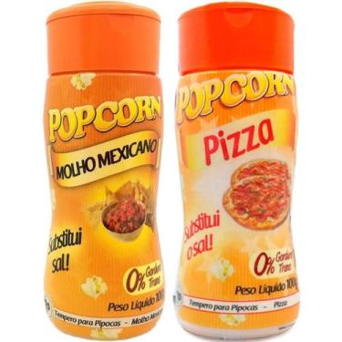 Imagem de Temperos Pipoca Caixa 12 Frascos 6 Molho Mexicano E 6 Pizza - Flavored