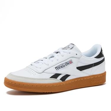 Imagem de Reebok Club C Revenge Tênis masculino vintage, casual, tamanho 36 a 48, Branco/Preto/Goma, 36