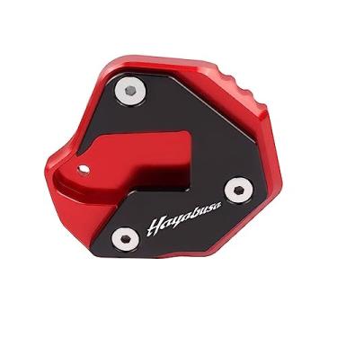 Imagem de Acc-Creativity Suporte de pé de motocicleta com ampliador lateral para placa de extensão compatível com SUZUKI HAYABUSA GSX1300R 2021-2022 (vermelho)