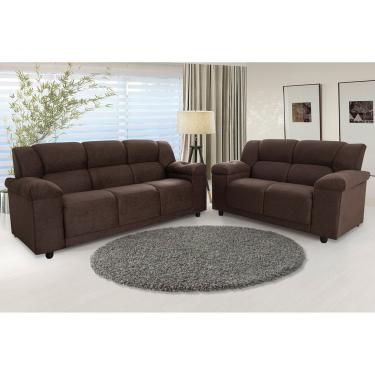 Imagem de Conjunto Estofado 2 E 3 Lugares Manaus Hellen Estofados Marrom