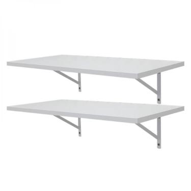 Imagem de Kit 2 Prateleiras 50 X 25cm Branca Com Mão Francesa