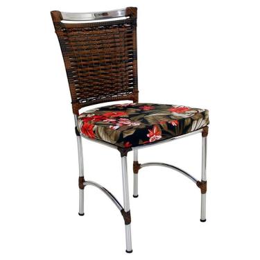 Imagem de Cadeira Em Alumínio E Fibra Sintética Jk Cozinha Edícula Argila E Maui Preto