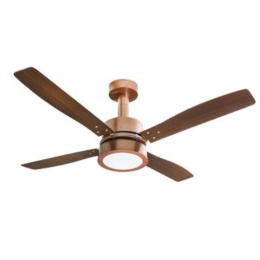 Imagem de Ventilador De Teto Venti-delta Vintage Led Com 4 Pás Marrom / Cobre 127v