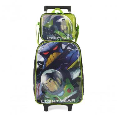 Imagem de Kit Mochila Rodinhas Lancheira Infantil Menino Toy Story Buzz Lightyear