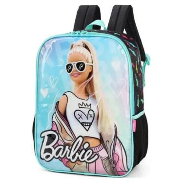 Imagem de Mochila Costas Infantil Escolar Menina Barbie Fashion London Verde Luxcel