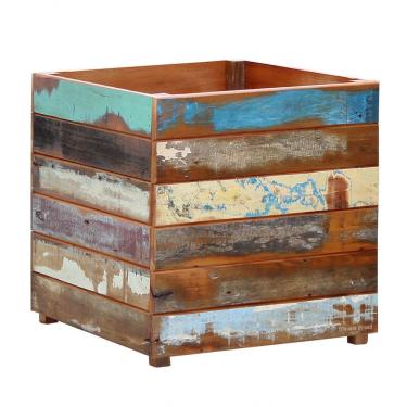 Imagem de Vaso Cachepot 50x50cm Madeira Maciça Com Pátina