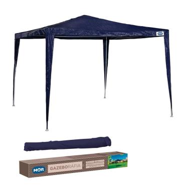 Imagem de Tenda Praia Gazebo 3x3m Rafia Com Bolsa De Transporte Mor Azul