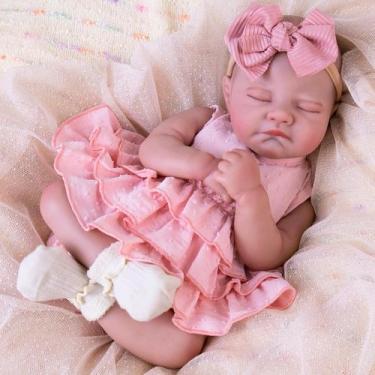 Imagem de Boneca Reborn Baby Doll Aori Realistic Lifelike de 50 cm com kit de al