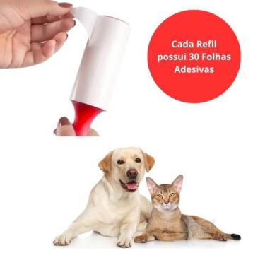 Imagem de Rolo Adesivo Refil Tira Pelos 2 Rolos 4 Refis Papa Bolinha Fiapos Roup