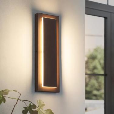 Imagem de ZSMAIKU Luminárias De Parede Externas Modernas Marrons 15,7", Longas, Arandelas Led Internas, Para Porta Entrada Varanda, À Prova D'Água 3000K 12W, 1 Pacote