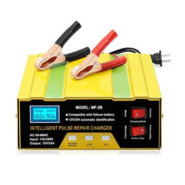 Imagem de MDEOOSKY Carregador De Bateria Inteligente 12V/24V Com Monitor Automotivo Para Carros, Caminhões, Barcos, Motocicletas E Cortadores Grama - Baterias Automáticas Lítio Ou Chumbo-Ácido 10A