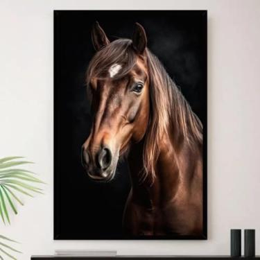 Imagem de Genérico, Quadro Cavalo Marrom Lindo Sala Decorativo A3 35x45cm