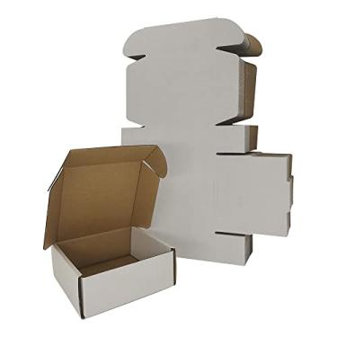 Imagem de Rnisda Caixas Pequenas Para Remessa 5X5X2'', Pacote Com 25, Papelão Ondulado Branco, Envelopes Correspondência, Suprimentos Embalagem De Correspondência Empresas (W552-25)