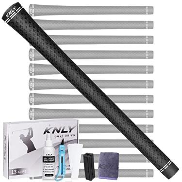 Imagem de KNLY Conjunto De 13 Grips Golfe 360 - Borracha Macia, Antiderrapantes E Alta Tração, Com Fitas Kit Completo Para Reajustar A Grip À Escolha. (Kit Padrão, Preto-Pro (13 Kits Reparo))