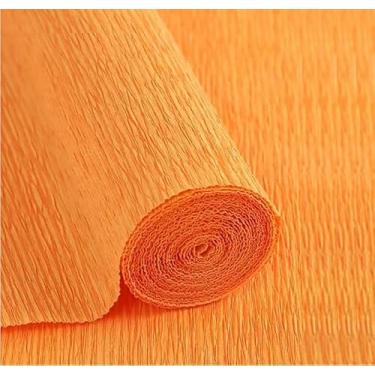 Imagem de LCREATE Rolo De Papel Crepom 2,4 M Comprimento E 43 Cm Largura Para Cerimônias Casamento Decoração Diversos Festivais Grandes (Laranja)