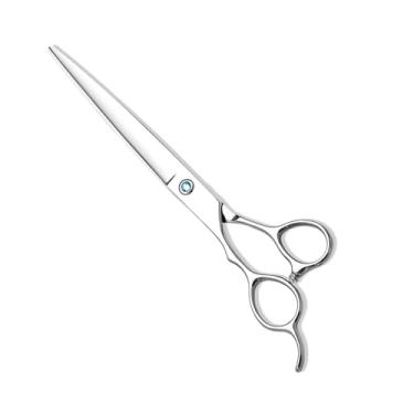 Imagem de 7,5 polegadas profissional esquerda cão tesoura de cuidado,Tesoura de cuidado de animais de estimação reta,Aço inoxidável JP440C,Pega ergonômica