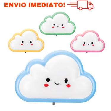 Imagem de Luminária Led Luz Noturna Abajur de Tomada Infantil bebê -NUVEM Nuvemz