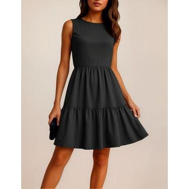Imagem de Vestido Xadrez Curto Festa Junina - Casual Dress, Preto, GG