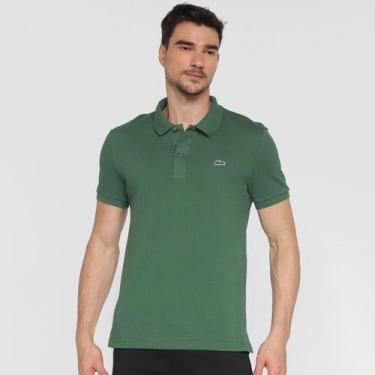 Imagem de Camisa Polo Lacoste Slim Fit Piquet Masculina, Verde, M