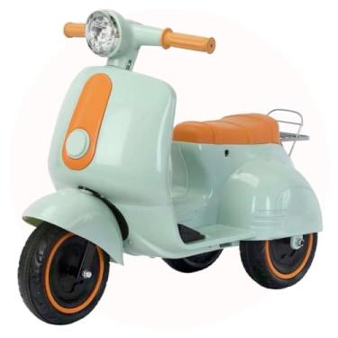 Imagem de Mini Moto Elétrica Scooter Clássica Bateria 6v Frente e Ré com Som e Luz (Verde)