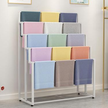 Imagem de Suporte De Exposição Ereto Do Lenço Do Assoalho, Suporte Ereto Do Lenço Do Laço Do Metal Do Ouro Da Loja De Roupa, Cremalheira De Exposição Comercial Do Organiz, White, 150 * 40 * 150cm