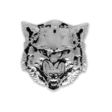 Imagem de Decalques de carro lobo 3D, adesivos de caminhão, adesivos de metal, emblemas de veículos para homens e mulheres, adequado para carros, janela, geladeira, decalque engraçado para laptop, emblema de