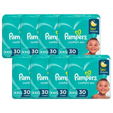 Imagem de Kit Fralda Pampers Confort Sec Mega Tamanho XXG com 240 unidades