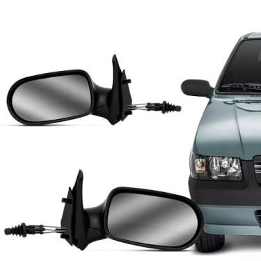 Imagem de Retrovisor Uno Flex 2006 2007 2008 2009 2010  C/ Controle 4 Portas - U
