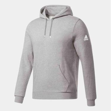 Imagem de adidas Moletom masculino de lã PP médio cinza mesclado branco