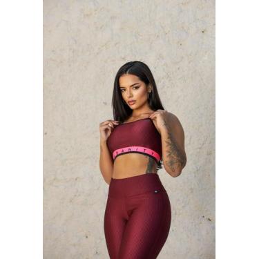Imagem de Top Fitness Feminino Perla - Insanity, Vinho, G