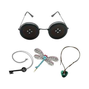 Imagem de Óculos de Cosplay Coraline - Botões de Olhos para Halloween, 4 conjunt