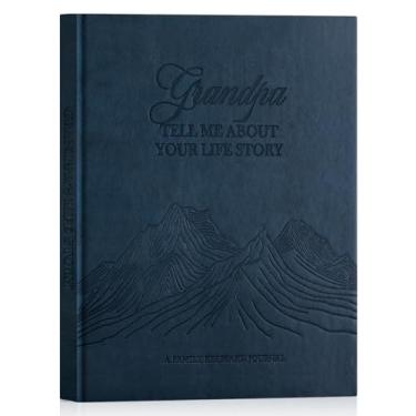 Imagem de Lanpn DiáRio de HistóRias da Vida Do Vovô Com 270+ Perguntas, Caderno Guiado de Couro para Avô, Livro de LembrançA de MemóRia, Presente para Vovó, Dia das MãEs de AniversáRio Natal, Azul