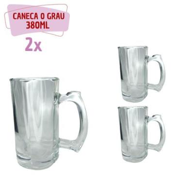 Imagem de 2 Caneca Reforçada Vidro Grosso Chopp e Cerveja 380ML - PRATICASA, 0 G