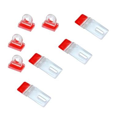 Imagem de ZHYOHEN 4 peças de travas autoadesivas 1 x 0,9 x 1,3 cm dobradiças de plástico em miniatura transparentes para artesanato aquários painéis de armário azulejo de vidro