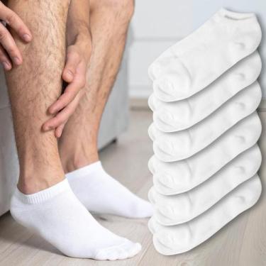 Imagem de Kit 6 Meia Soquete Masculina Curta Cano Baixo Branca e Preta - Rupee, 